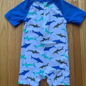 Old Navy shark rash guard swim suit 18-24 months
